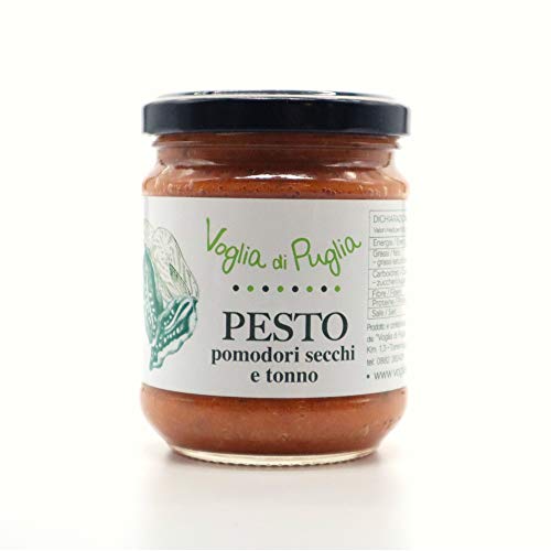 Voglia Di Puglia Pesto Di Pomodori Secchi E Tonno In Olio Extravergine D'Oliva 190G