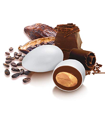 Confetto Bianco Ciocco Fondente Confetti Papa G 500 - Mandorla Tostata Ricoperta Di Cioccolato Fondente 60% - Senza Glutine