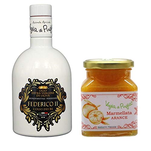 Voglia Di Puglia Olio Extravergine Di Oliva Da Olive Peranzana 500 Ml E Marmellata Di Arance 340 G