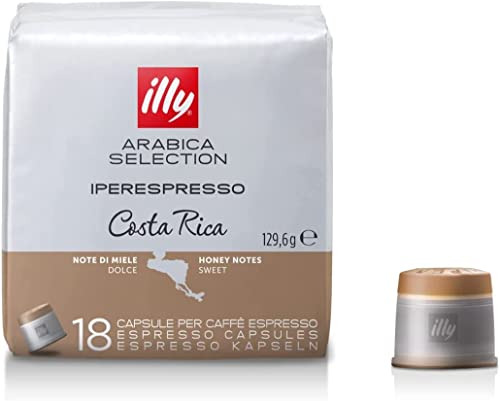 Illy Caffè, Arabica Selection Costa Rica Capsule Espresso, Monorigine, Per La Preparazione Con Macchine A Capsule Iperespresso, 18 Pezzi (Confezione D
