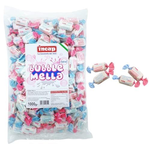 Caramelle Morbide Toffee Incap Bubble Gum Bubble Mella Busta Da 1 Kg Incartate Singolarmente