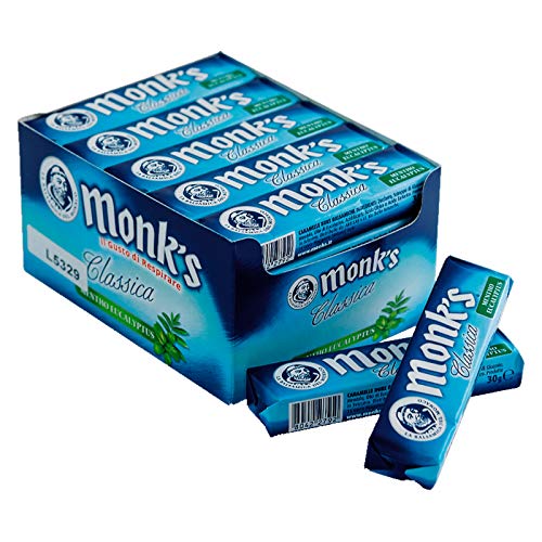 10 Pacchetti Caramelle Balsamiche Monk'S Classica Eucalipto Menta Stick 30 Gr
