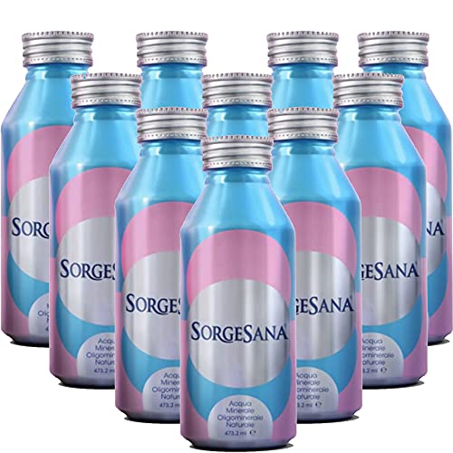 Acqua Minerale Naturale | Sorgesana | Formato Borraccia In Alluminio Riutilizzabile | 12 Lattine Da 435Ml | 100% Plastic Free | Alta Gamma Ristorazion