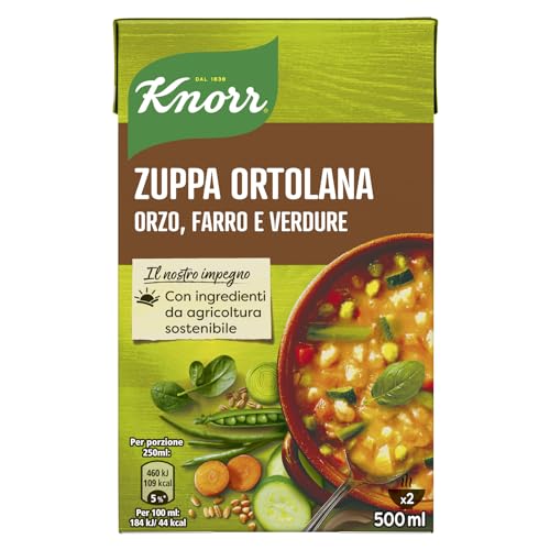 Knorr Zuppa Ortolana, Piatti Pronti Knorr Con Ingredienti Naturali, Senza Coloranti E Senza Conservanti Aggiunti, Fonte Di Fibre, Vegetariano, Confezi