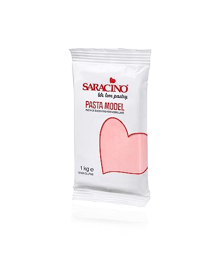 Saracino Pasta Di Zucchero Model Rosa Per Modellaggio Da 1 Kg Senza Glutine Made In Italy