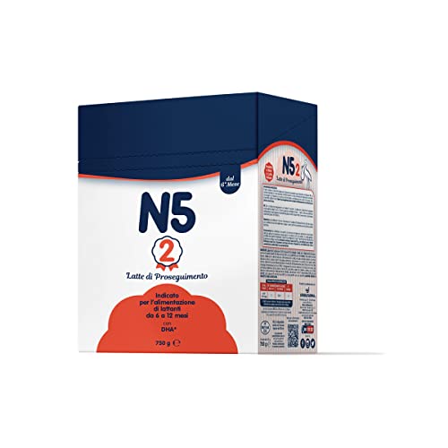 N5 2 Latte Di Proseguimento In Polvere 6/12 Mesi Risponde Ai Fabbisogni Nutrizionali Dei Lattanti. Con Dha, Prodotto In Italia,Latte Italiano,750 G -2