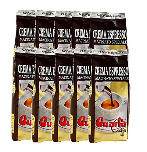 Quarta Caffè Miscela Caffè Espresso Macinato Dall'Aroma Dolce E Intenso 250Gr - 10 Buste Caffè Cremoso Come Al Bar Fine Blend Of Coffee Processed In S