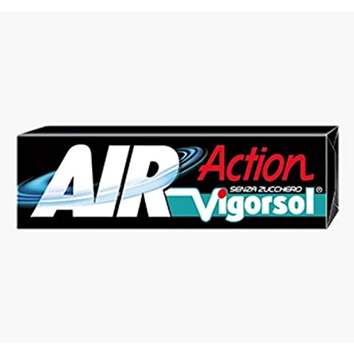 10 Pacchetti Gomme Vigorsol Air Action Black Ice Liquirizia Chewing Gum Sfuse