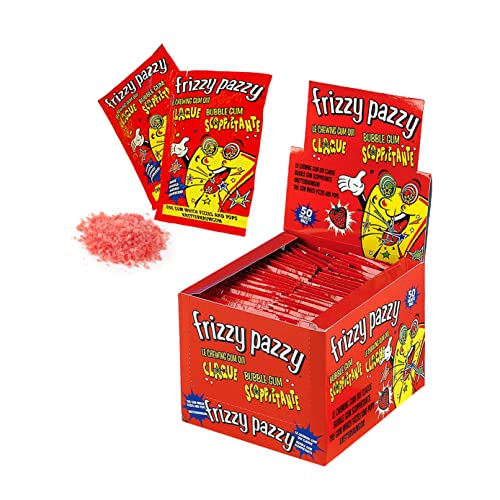 Casa Del Dolce Frizzy Pazzy Fragola, Bustine Da 7 G, Display Da 50 Pezzi, Bubble Gum Scoppiettatante, Made In Italy, Idea Regalo Per Compleanni E Fest