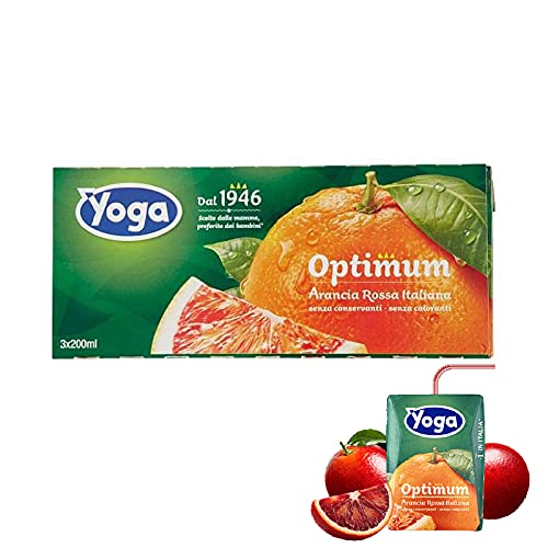 8 Confezioni Di Succo Di Frutta Yoga Arancia Rossa Italiana 3 X 200 Ml Hotel