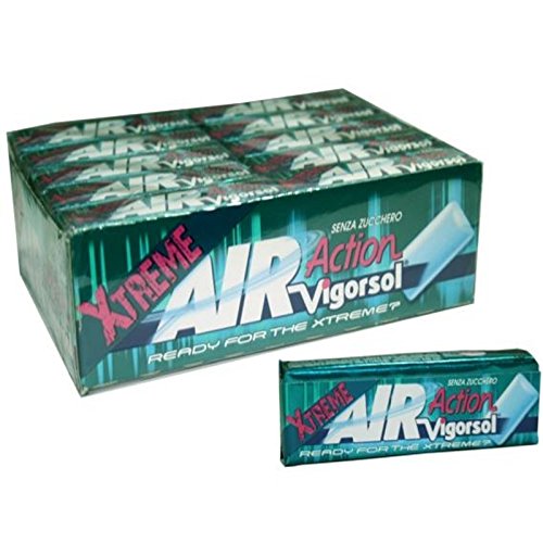 10 Bl. Gomme Masticare Vigorsol Air Action Xtreme Strong Mint Chewing Gum Verde