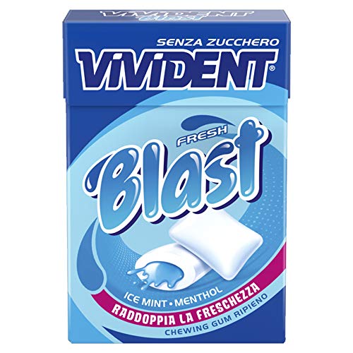 5 Astucci Gomme Da Masticare Ripiene Vivident Blast Blu Ice Mint Menthol
