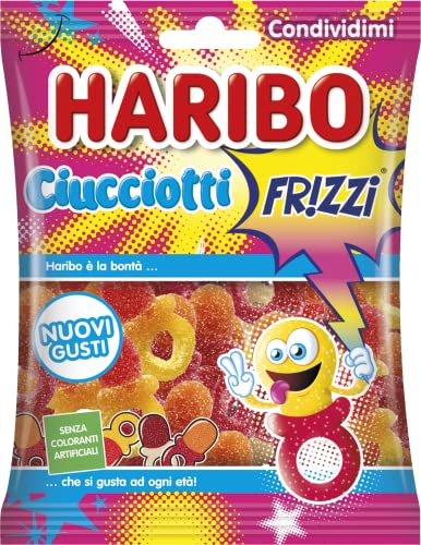 Haribo Ciucciotti Frizzi, Caramelle Gommose Frizzanti, Gusto Frutta, Ideali Per Feste E Dolci Momenti Di Relax - 175Gr