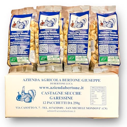 Castagne Secche Garessine Biologiche Kg 3 (12 Confezioni Da 250 G)