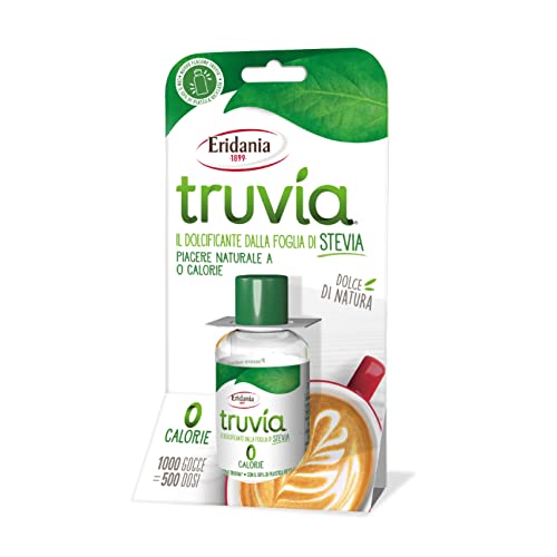 Eridania, Linea Truvía®, Dolcificante Liquido, Estratto Dalle Foglie Di Stevia, Sostituto Allo Zucchero Bianco, 0 Calorie, 2 Gocce Equivalgono Ad 1 Do