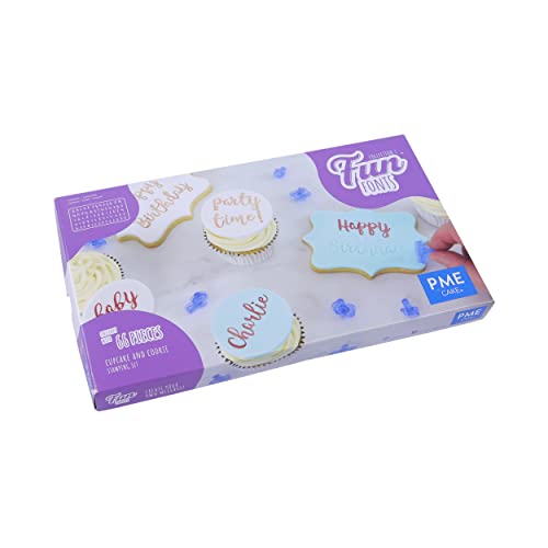 Pme Collection 1 Fun Fonts-Set Di Stampaggio Per Cupcake E Biscotti, Collezione 1