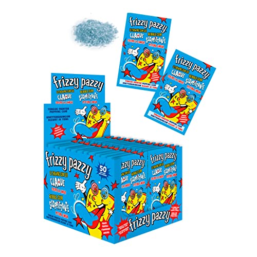 Casa Del Dolce Frizzy Pazzy Pittura Lingua, Bustine Da 7 G, Display Da 50 Pezzi, Bubble Gum Scoppiettatante, Made In Italy, Idea Regalo Per Compleanni