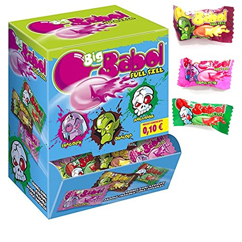 100 Gomme Da Masticare Big Babol Bubble Gum Full Fill Anguria Fragola Cola Mix