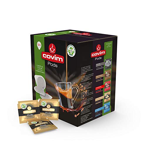 Covim Caffè Cialde Pods Gold Arabica, Compostabili Ese 44Mm - 50 Cialde, Moca