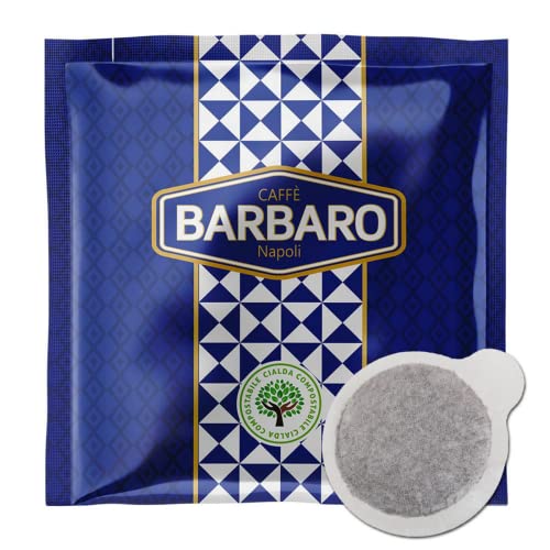 Caffe' Barbaro 100 Cialde Carta Filtro 44 Mm Miscela Dolce, Cremoso, Cioccolattoso