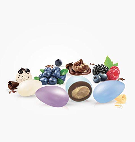 Confetti Cioccogolosi Sfumati Toni Del Celeste Confetti Papa Kg 1 - Confetti Mandorla E Cioccolato Ai Gusti Assortiti Con Vera Frutta - Senza Glutine