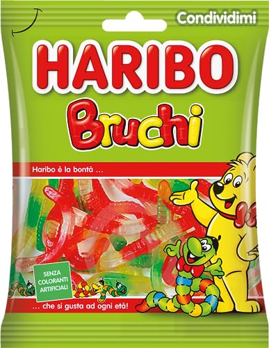 Haribo Bruchi, Caramelle Gommose A Forma Di Bruco, Gusto Frutta, Ideali Per Feste E Dolci Momenti Di Relax - 175Gr