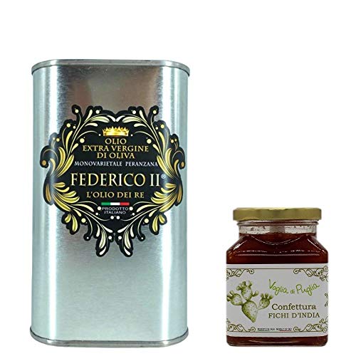 Voglia Di Puglia Olio Extravergine Di Oliva Peranzana Latta 500 Ml Confettura Fichi D'India 340 G