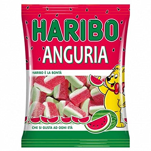 5 X Caramelle Anguria Haribo Gommosa Zuccherate Blister 200 Gr