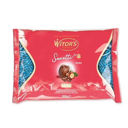 Witor’S - Sonetti Mini - Cioccolatini Ripieni Con Cuore Di Crema Alle Nocciole - Ovetti Di Cioccolato Finissimo - Snack Dolci Di Cioccolato Al Latte -