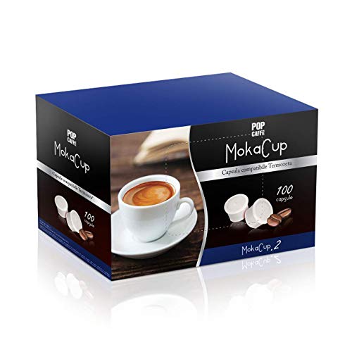 200 Capsule Pop Caffe' Moka-Cup 2 Cremoso Compatibili Domo Termozeta Espresso Cup