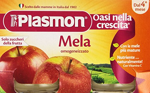 Plasmon - Omogeneizzato Mela - 12 Confezioni Da 2 Pezzi Da 104 G [24 Pezzi, 2496 G]