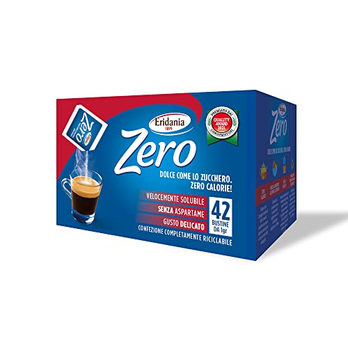 Eridania - Zero, Dolcificante In Bustine Da 1 Gr, Formato Slim In Confezione Da Bustine ( Grammi Totali), Senza Aspartame E Velocemente Solubile, Idea