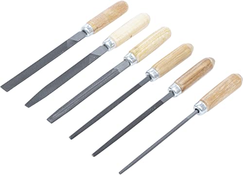 Bgs Diy 50204 - Set Di Lime Per Chiavi, Manico In Legno, 100 Mm, 6 Pezzi