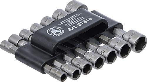 Bgs Diy 67314 - Set Di Punte Per Chiavi A Bussola, Attacco Esagonale Esterno 6,3 Mm (1/4"), Metrico + Pollici, 14 Pezzi