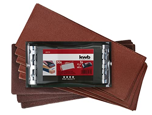 Kwb 4851-70 - Levigatore Manuale Professionale Con 50 Nastri Abrasivi, 93 X 230 Mm