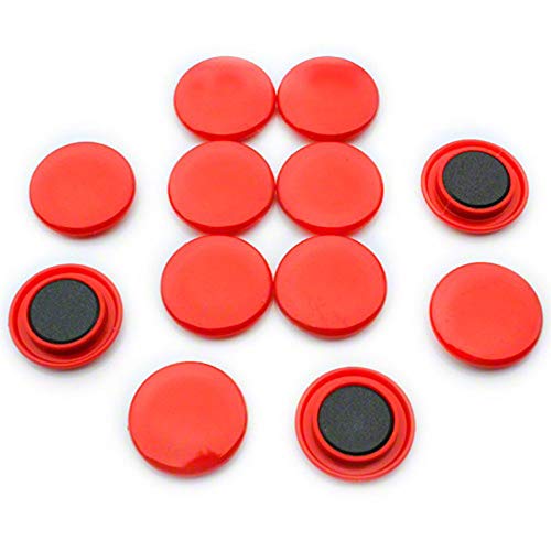 Grandi Magneti Dell'Ufficio Di Pianificazione Rossa Per Frigorifero, Lavagna, Tabellone, Mobile In Archiviazione - 40Mm Dia X 8Mm Alto - Confezione Di