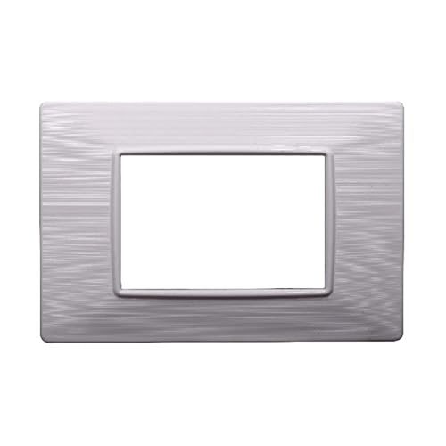 Placche In Tecnopolimero Satinate Compatibile Con Serie Plana 2-3-4-7 Moduli Ettroit Colori Assortiti (3 Moduli, Bianco)