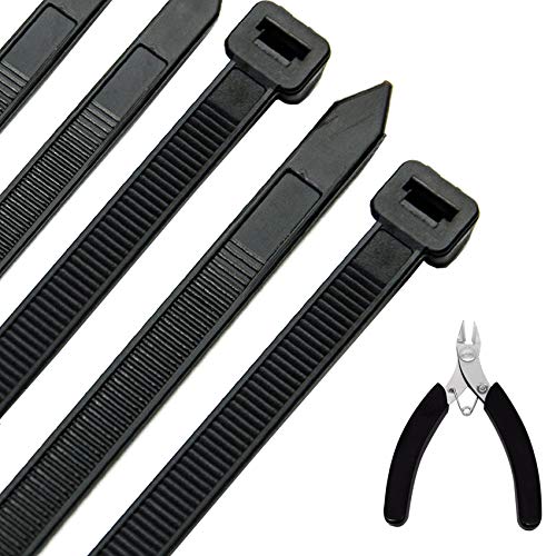 Fascette Stringicavo Da 300 Mm X 7,6 Mm, Resistenti Ai Raggi Uv, Ultra Robusti, Resistenti Alla Trazione, 50 Kg, 100 Pezzi, Colore Nero