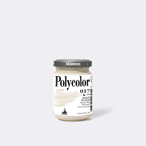 Maimeri Polycolor 140 Ml, Feine Vinylfarbe, Farbton Platinweiß