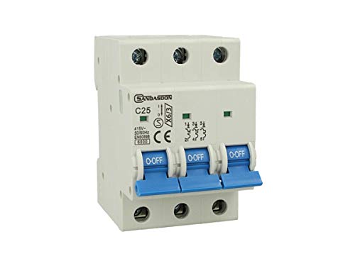 Sandasdon Sd-X6-3P-C25 Interruttore Magnetotermico Stotz 3P C25 25A 3M 3 Moduli Din