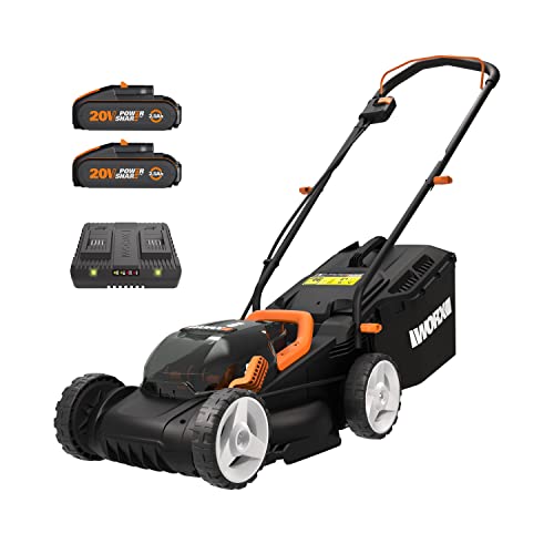 Worx Wg779E.1 Tosaerba A Batteria 40V Rasaerba Elettrico Da Giardino, Diametro Taglio 34 Cm