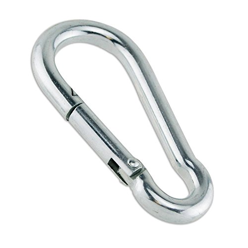 Constrabo | 5 Moschettoni Misura 100X10Mm, Secondo Le Norme Di Qualità Din 5299 C | Moschettoni In Acciaio Zincato Con Capacità Di Carico Fino A 350Kg