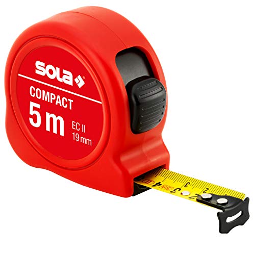 Sola 50500501 - Metro A Nastro Compact Co 5", 5 M, Colore: Rosso