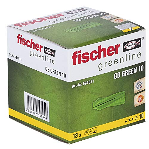 Fischer Tasselli Per Cemento Gb Green Gas 10, 18 Pezzi, 524871