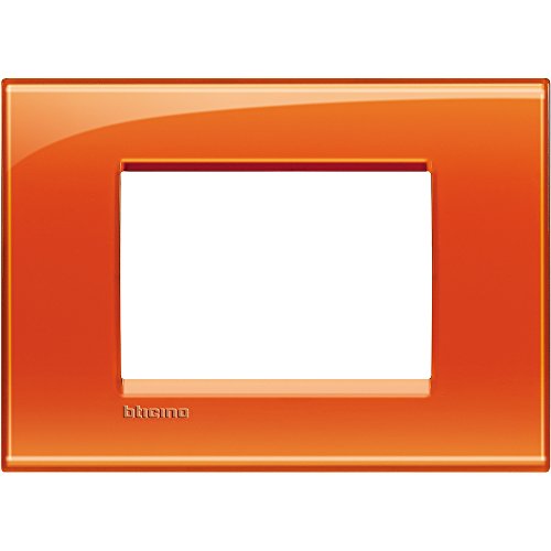 Bticino Livinglight Placca, 3 Moduli, Forma Rettangolare, Arancione (Deep)