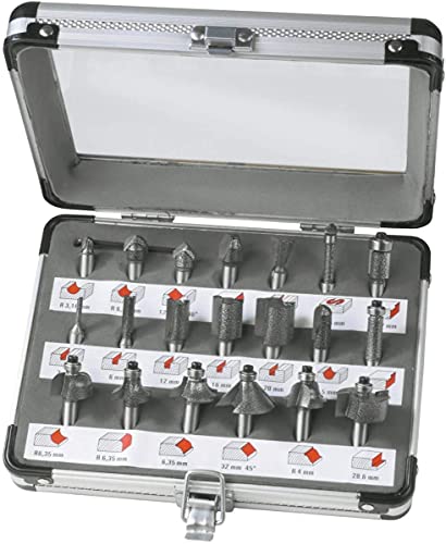 Ferm Set Di 20 Frese Adatti A Vari Marchi Di Fresatrici Con Alberi Con Diametro 8 Mm