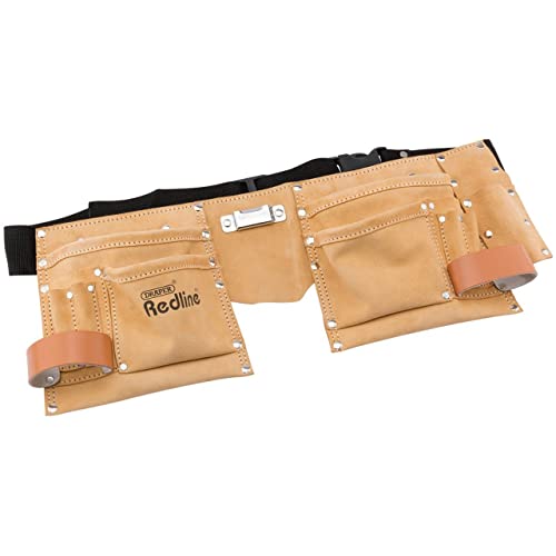 Draper Redline 67831 67831 - Cintura Portautensili Doppia, In Pelle Marrone Chiaro/Nero