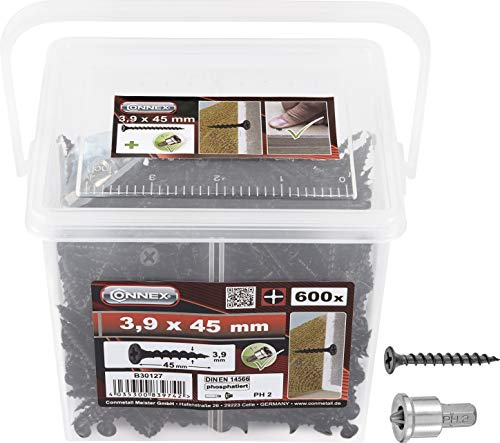 Connex B30127 Scr. Muro A Secco. Grosso Thr.3,9X45, 3,9 X 45 Mm (600 Stück)
