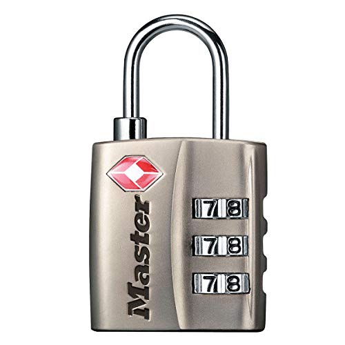 Master Lock 4680Eurdnkl Lucchetto Per Bagagli Approvato Dalla Tsa Con Combinazione, Grigio, 5.5 X 3 X 2.6 Cm