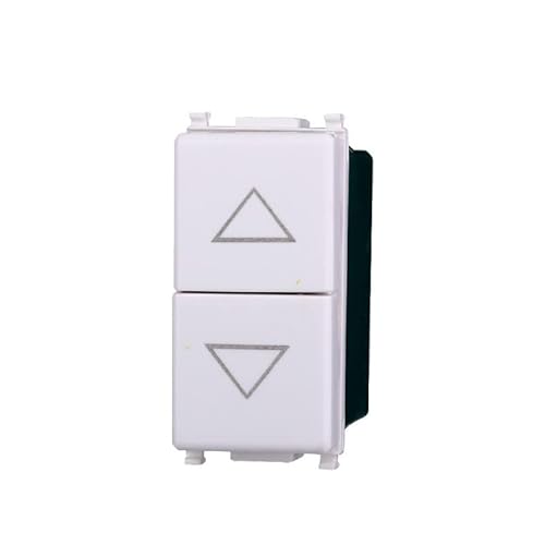 Modulo Pulsante Doppio Saliscendi 1P + 1P 10A 250V Bianco Compatibile Vimar Plana - Ettroit